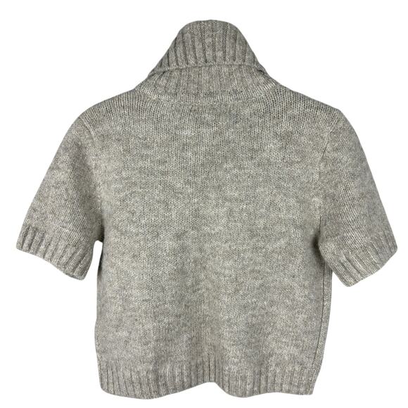 Abercrombie and Fitch Heathered Gray Wool Blend Turtleneck Ribbed Sweater Tee XS - Picture 2 of 6